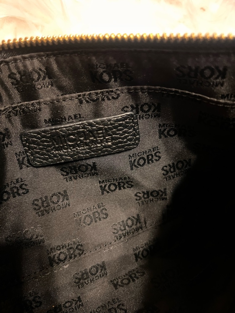 Michael Kors Black Leather Wristlet with Gold Zipper - Picture 6 of 13